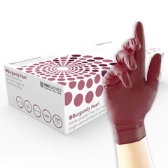 Unigloves Aqua Blue Pearl Nitrile GP0093 Examination - Multipurpose, Powder Free and Latex Free Disposable Gloves, Box of 100 Gloves, Aqua Blue, Medium - Burgundy