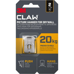 3M Claw Plasterboard Picture Hanging Wall Hooks For Hanging Home Décor, 4 Hangers, Holds up to 20 kg