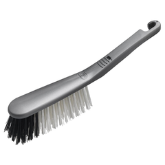 Addis Hand Brush with Stiff Bristles and an Extra-Sturdy Handle, Metallic Silver