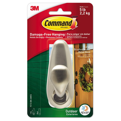 Command Hook Forever Classic Holds Up To 5 Lb Large Brushed Nickel 2 Strips